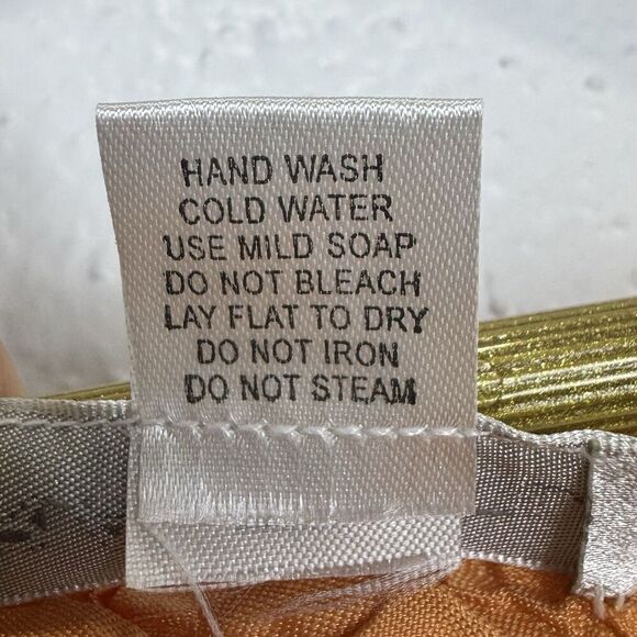 Vintage Y2K Crinkle Textured Orange Tank Top Size L Floral Sequins Fairy Boho - Picture 4 of 4